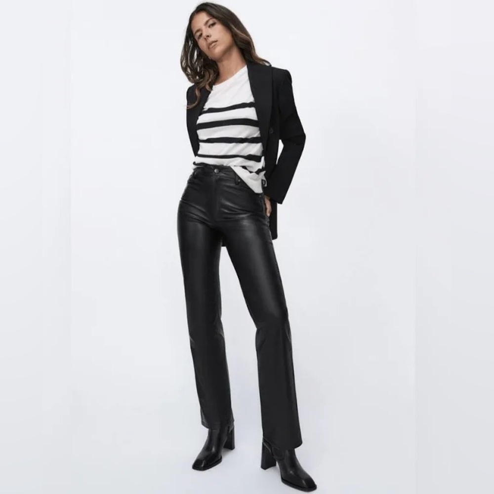 Zara Black Leather Pants
